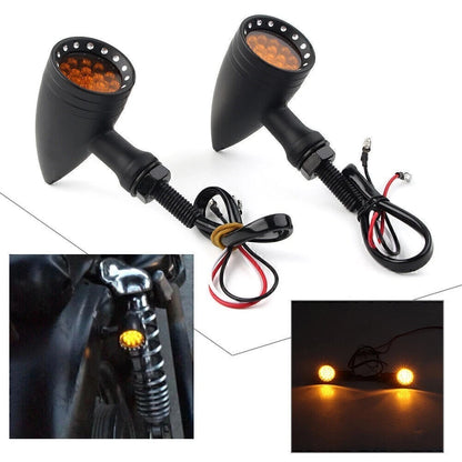 10mm Turn Signal Lights Black for Harley Honda Motorcycle (Fits )