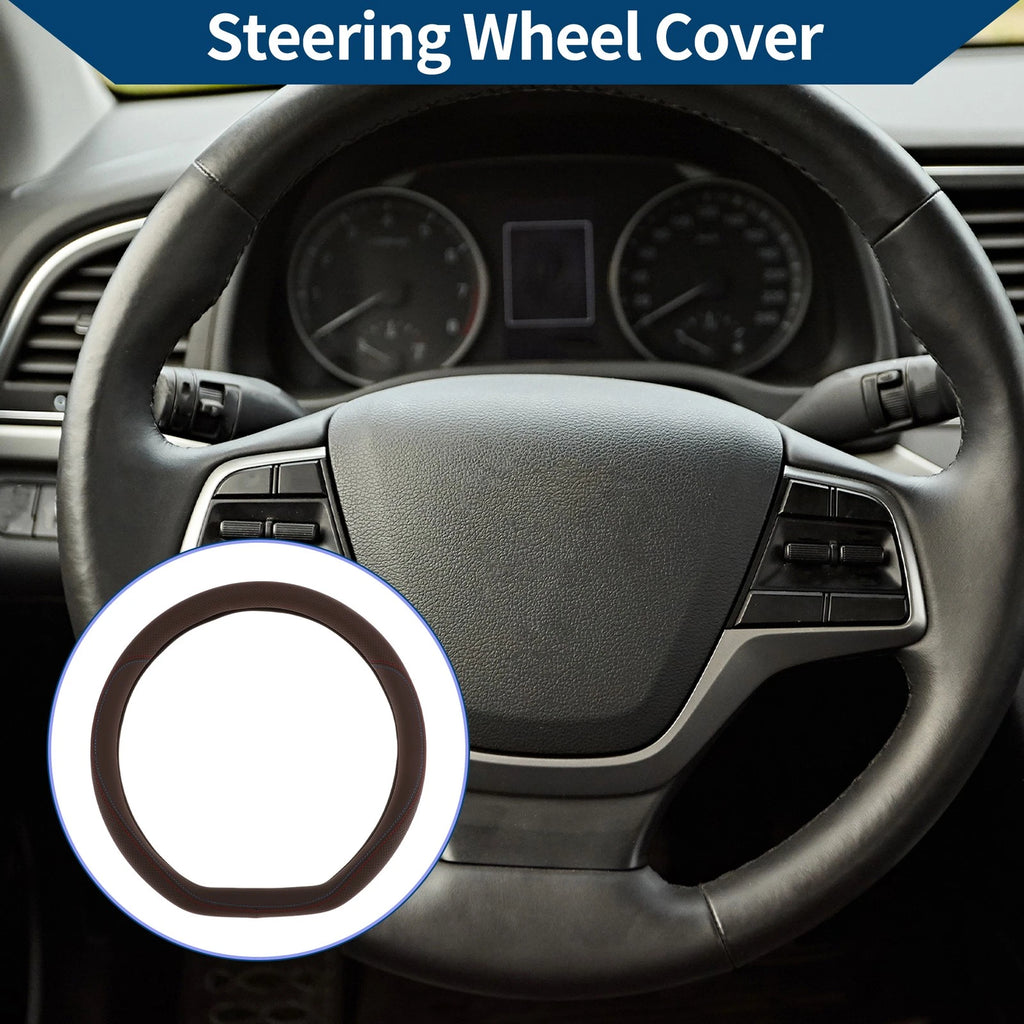 Steering Wheel Cover for Car (14.96", Deep Brown)