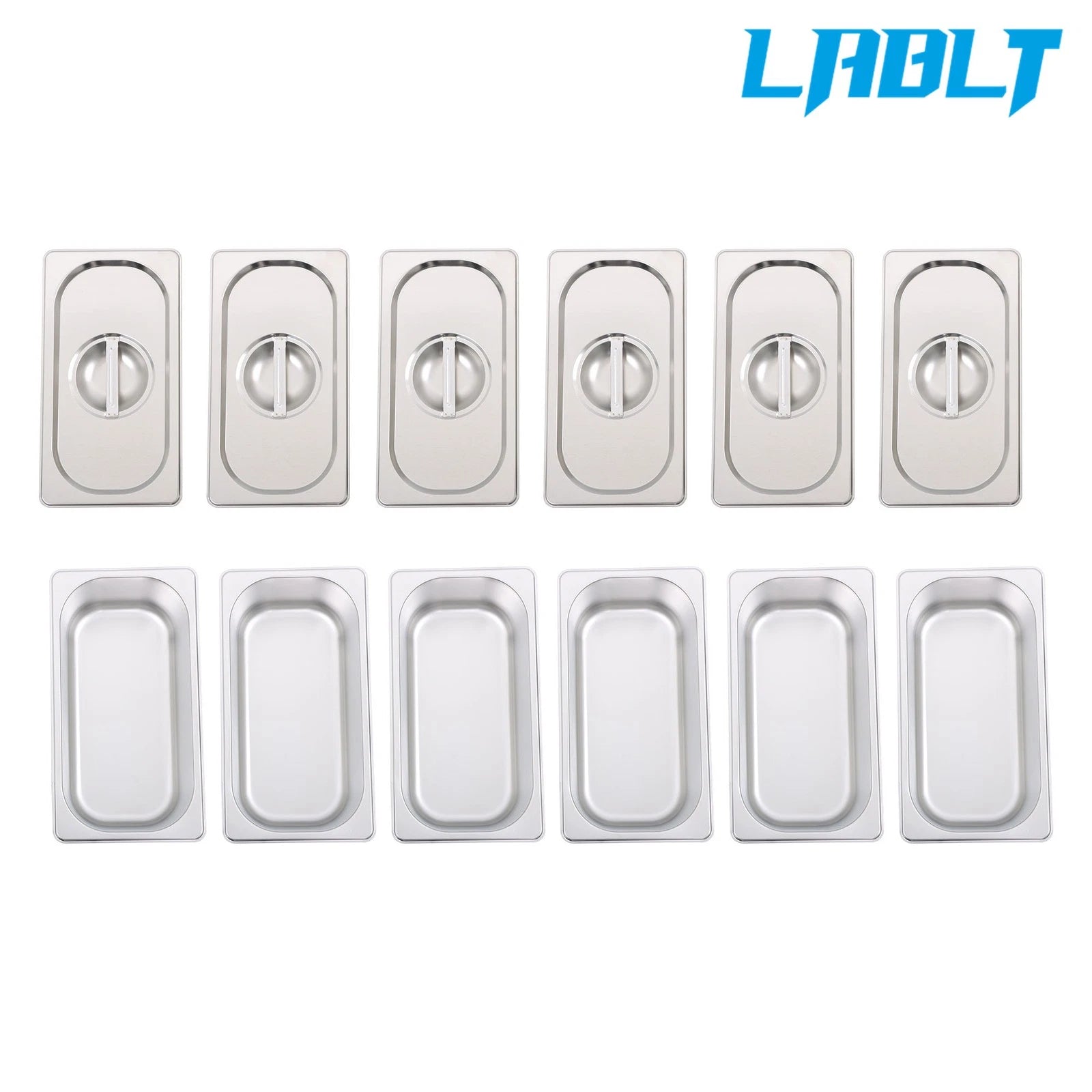 6-Pack 4 Inch Deep Stainless Steel Steam Table Pans for LABLT