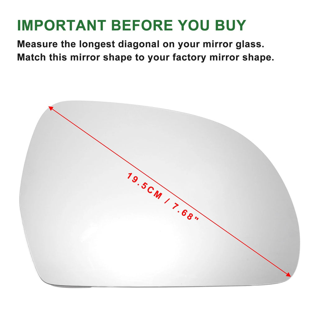 Heated Right Side Mirror Glass Replacement for Audi A3 A4 A6 A8 Q3 Q5 (2013–2020)