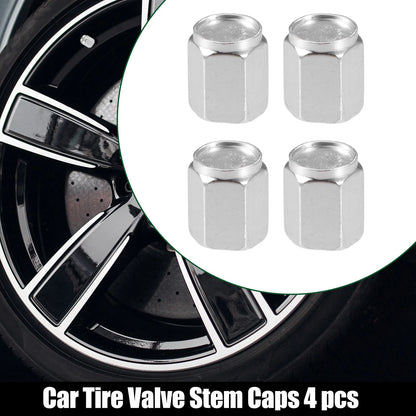 Tire Valve Stem Caps Replacement for Car SUV Bike Aluminum Alloy 4 Pcs (—)