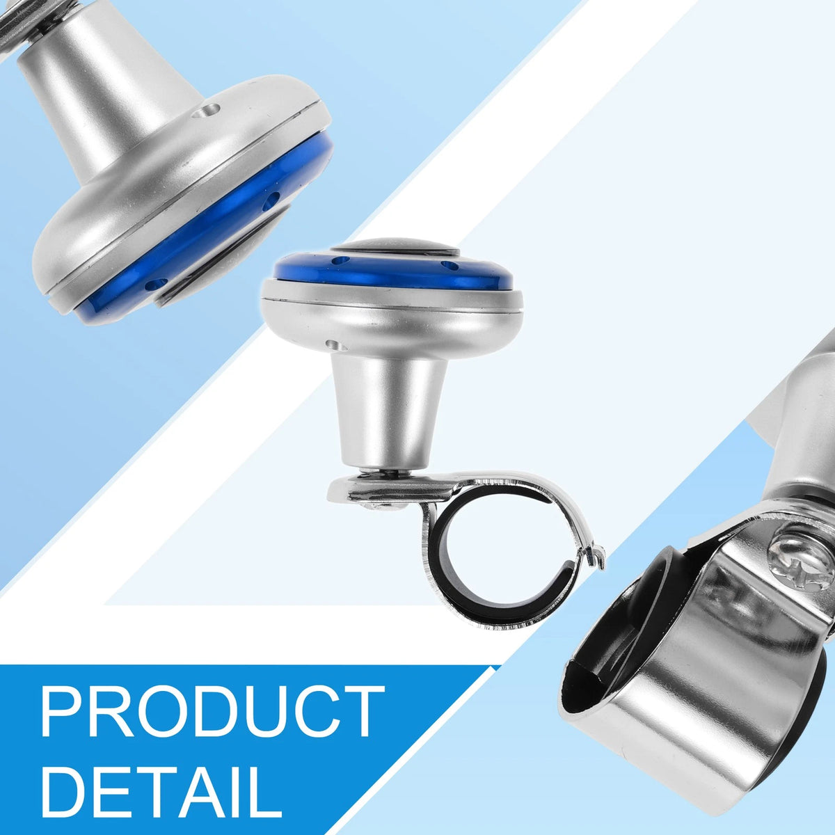 Steering Wheel Knob Handle for Car Truck (30mm, Blue Silver Tone)