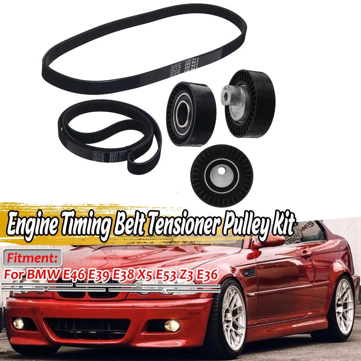 Timing Belt Tensioner Pulley Kit for BMW E46 E39 E38 X5 E53 Z3 E36 (1998–2006)