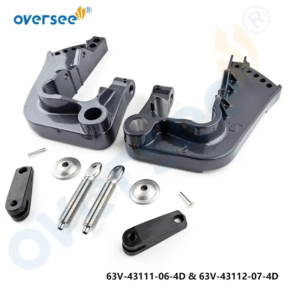 Set of 2 Bracket Clamp for Yamaha 2T 9.9HP 15HP Outboard Motor (63V-43111, 63V-43112)