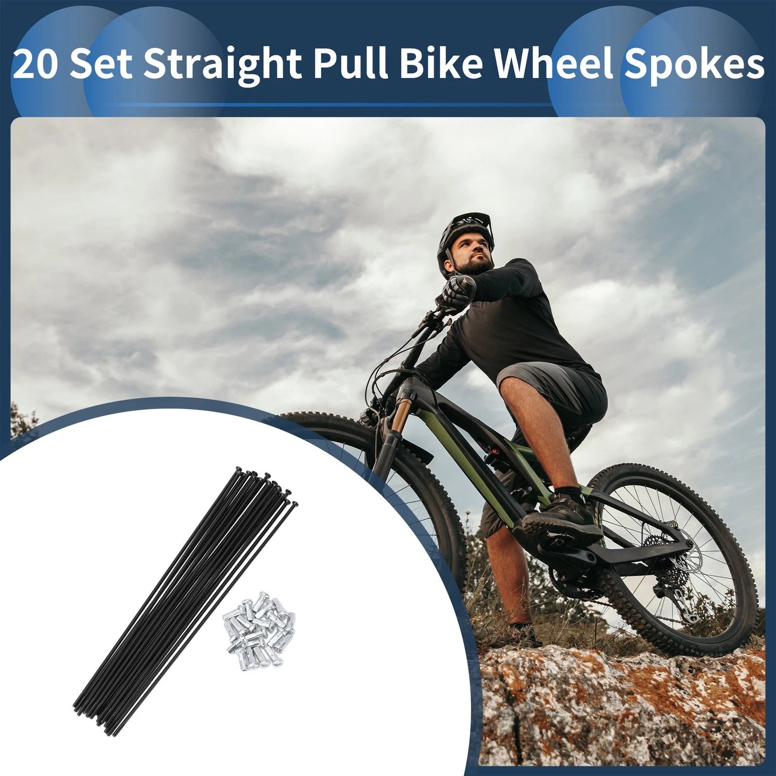 Bicycle Spokes Set 14G Straight Pull 169mm for 20 Inch Wheel (169mm)