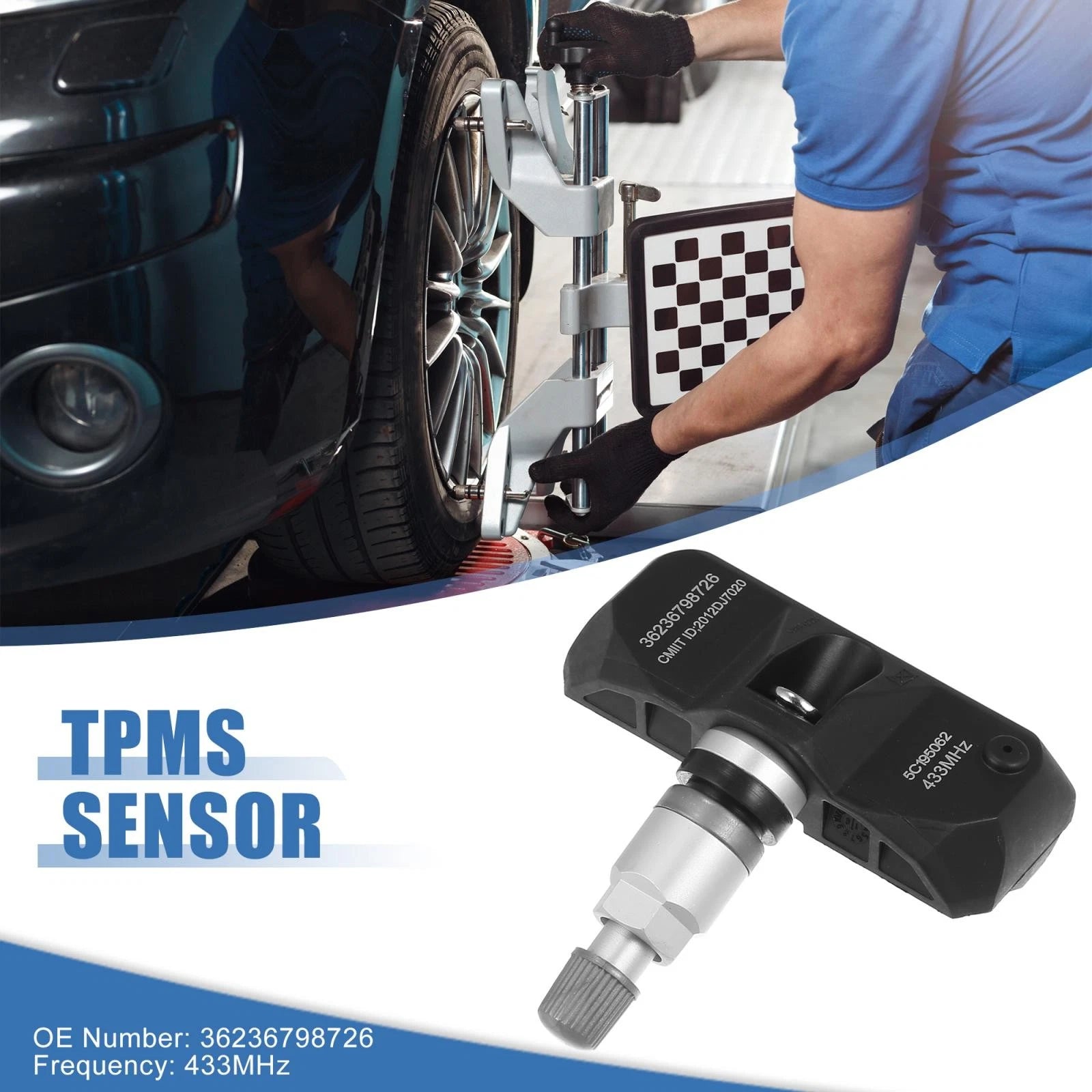 TPMS Tire Pressure Sensor 433MHz Replacement for BMW 328i 528i 535i (2011–2018)