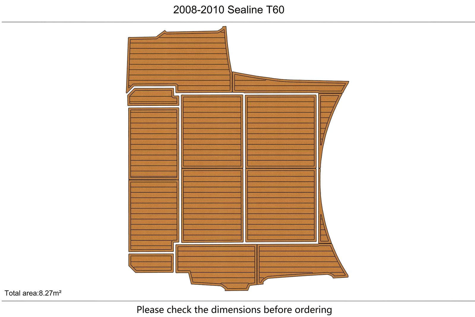 EVA Foam Pad for Sealine T60 (2009) - Teak Deck Flooring Mat