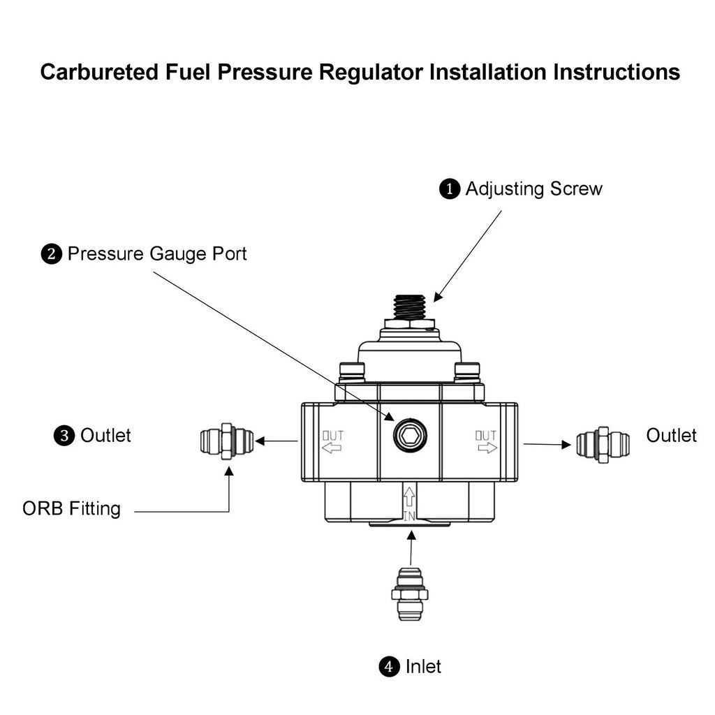 Adjustable Carbon Fuel Pressure Regulator for Phenix F70206-3
