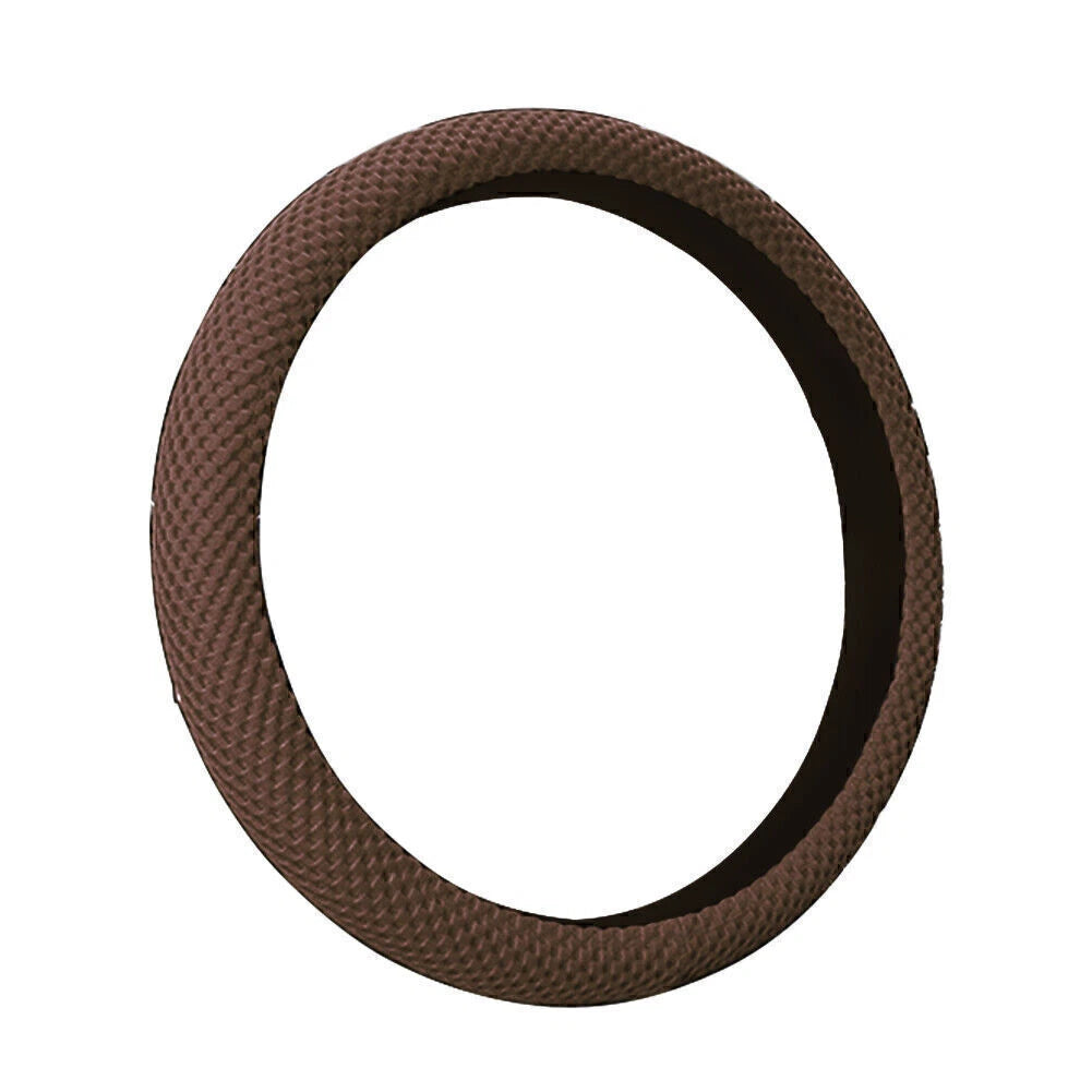 15" Steering Wheel Cover for Universal Fit (37-38CM) - Brown Mesh Cloth