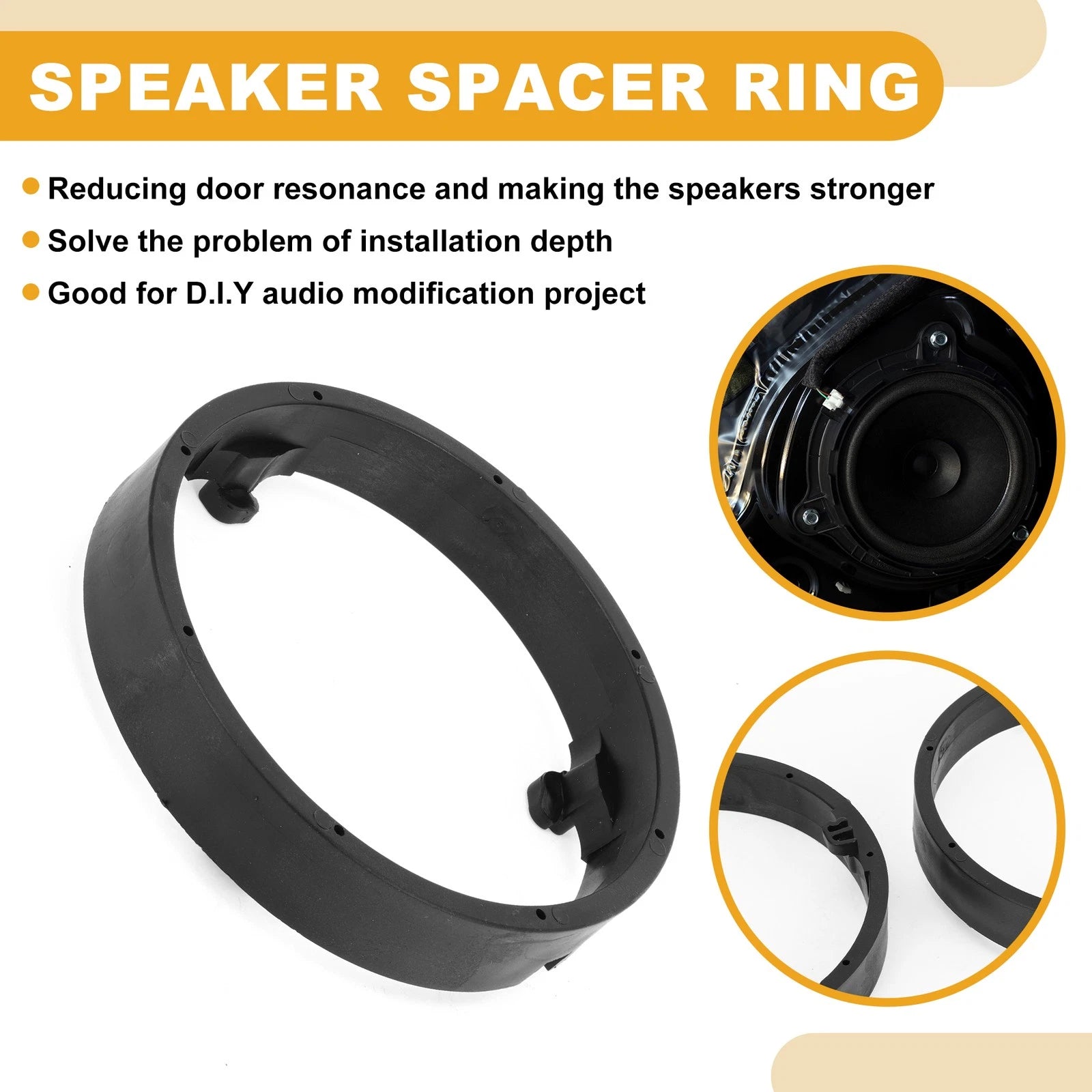 Speaker Subwoofer Mounting Spacer Bracket Ring for Mitsubishi 6.5 Inch (2pcs)
