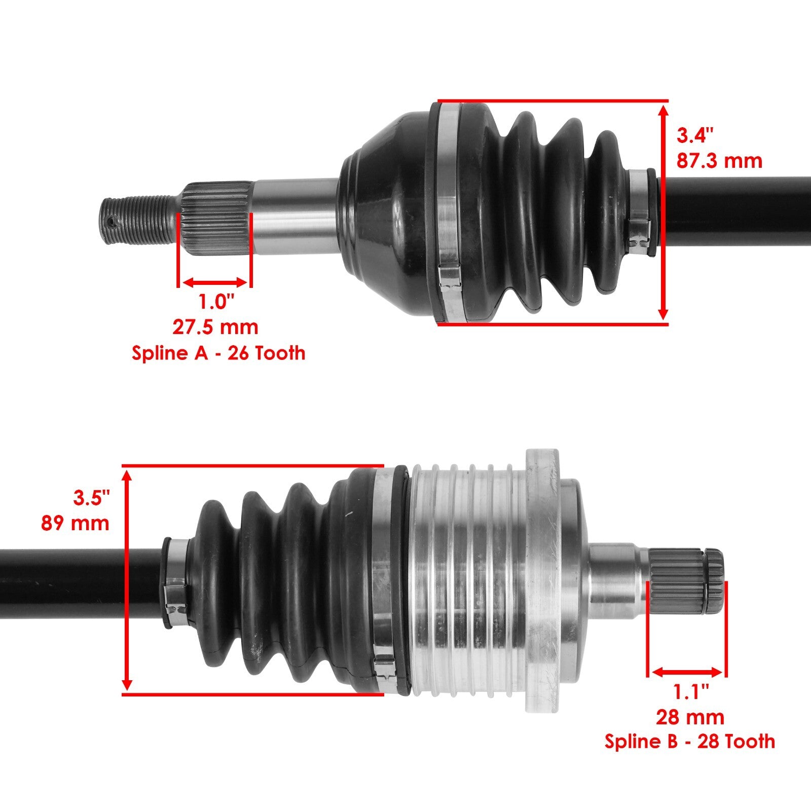 CV Axles Rear Left Right Replacement Kit for Can-Am Maverick Max 1000R (2018–2018)