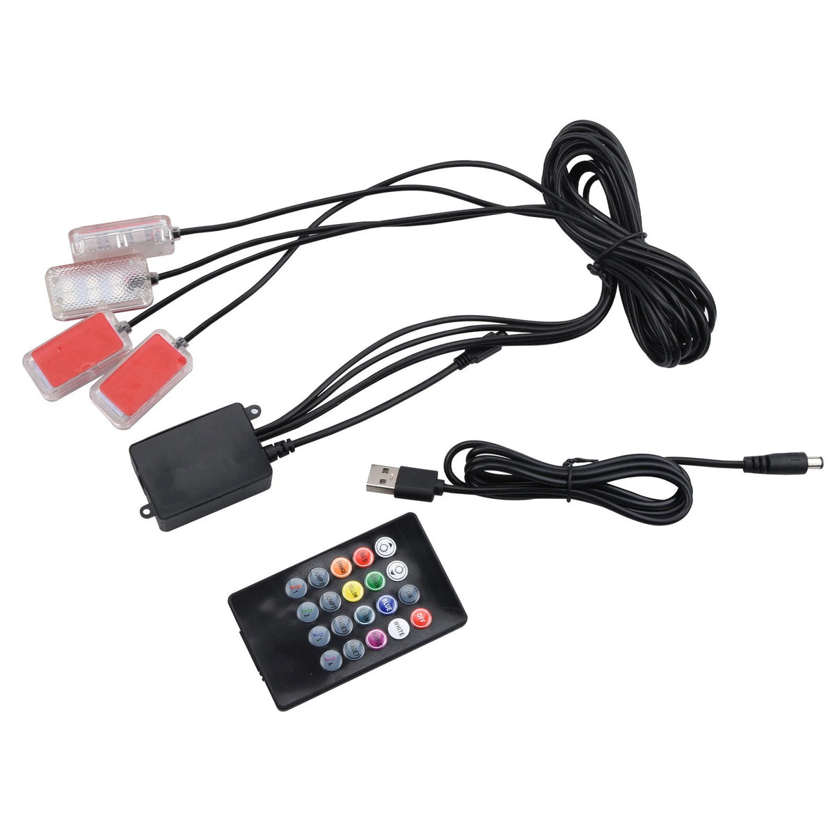 RGB USB Car Interior Ambient LED Lights with APP Control Universal
