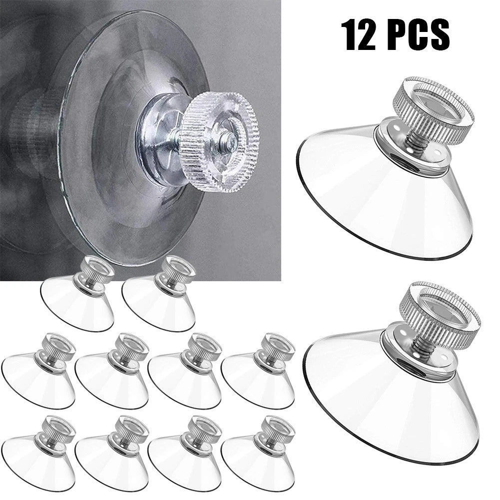 12X Glass Wall Hanger Pads Clear Screw Hooks