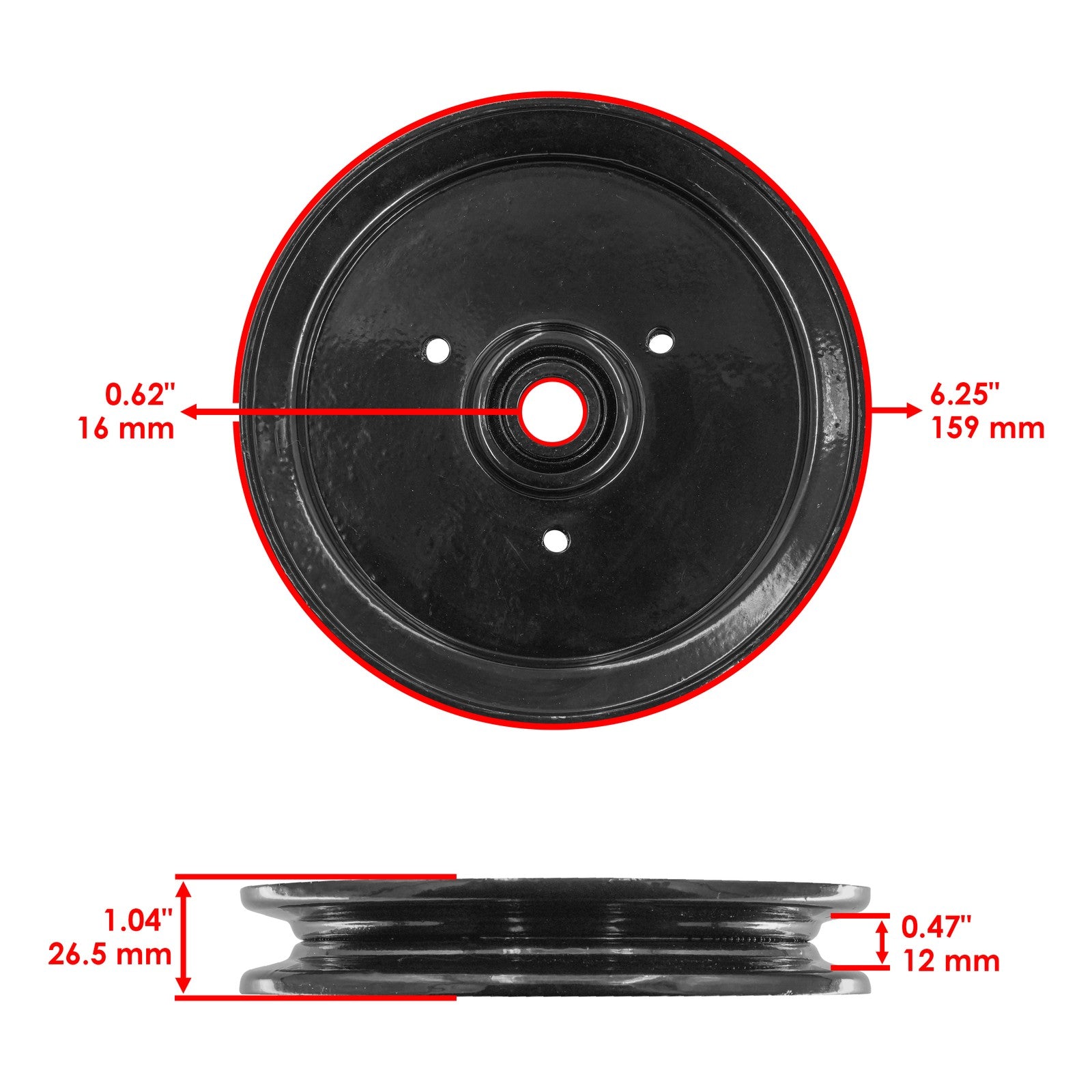 B Deck B-Groove Idler Pulley Replacement for Land Pride AFM4216 (2000–2000)