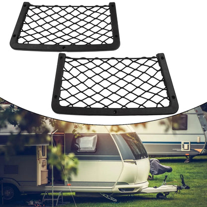 Set of 2 Car Seat Organizer Mesh Storage Bags for Universal Fit (36x18cm)