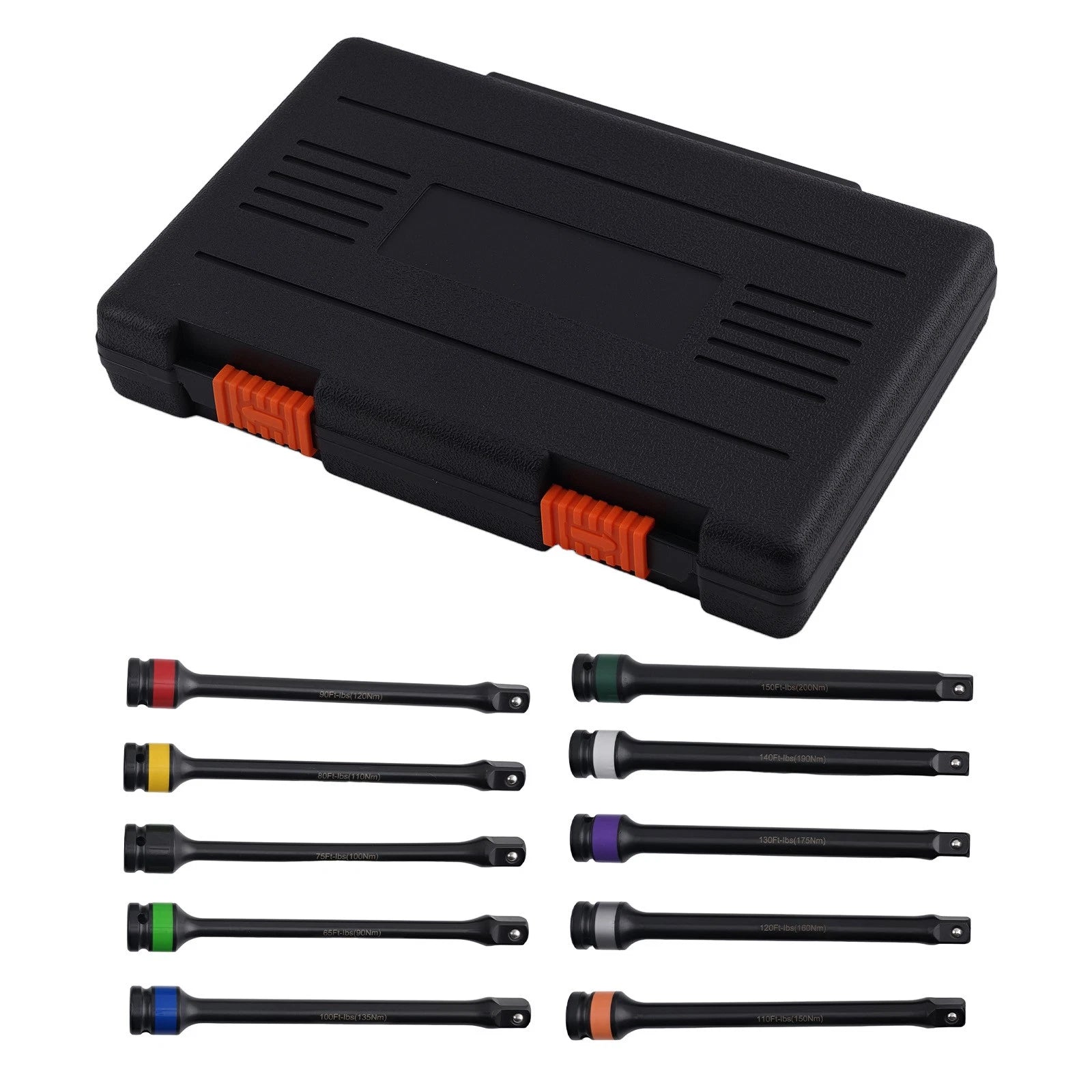 Set of 10 Torque Limiting Extension Bars for Lug Nuts
