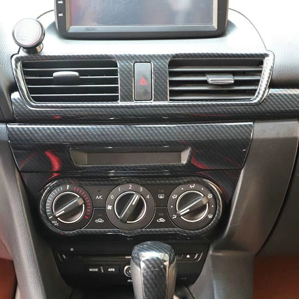Carbon Fiber Style Vent Trim Cover for Mazda 3 Axela (2014–2018)