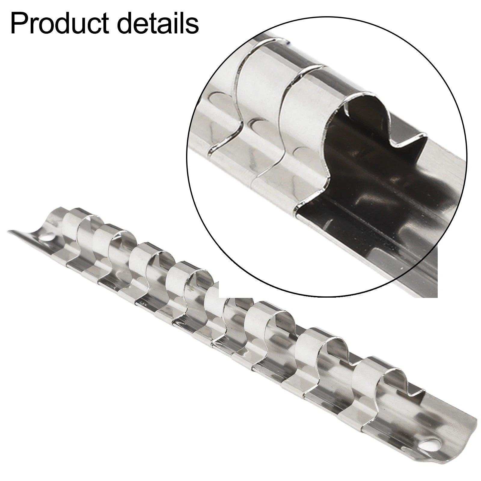 Socket Rack Holder with 8 Clips for Tool Organization