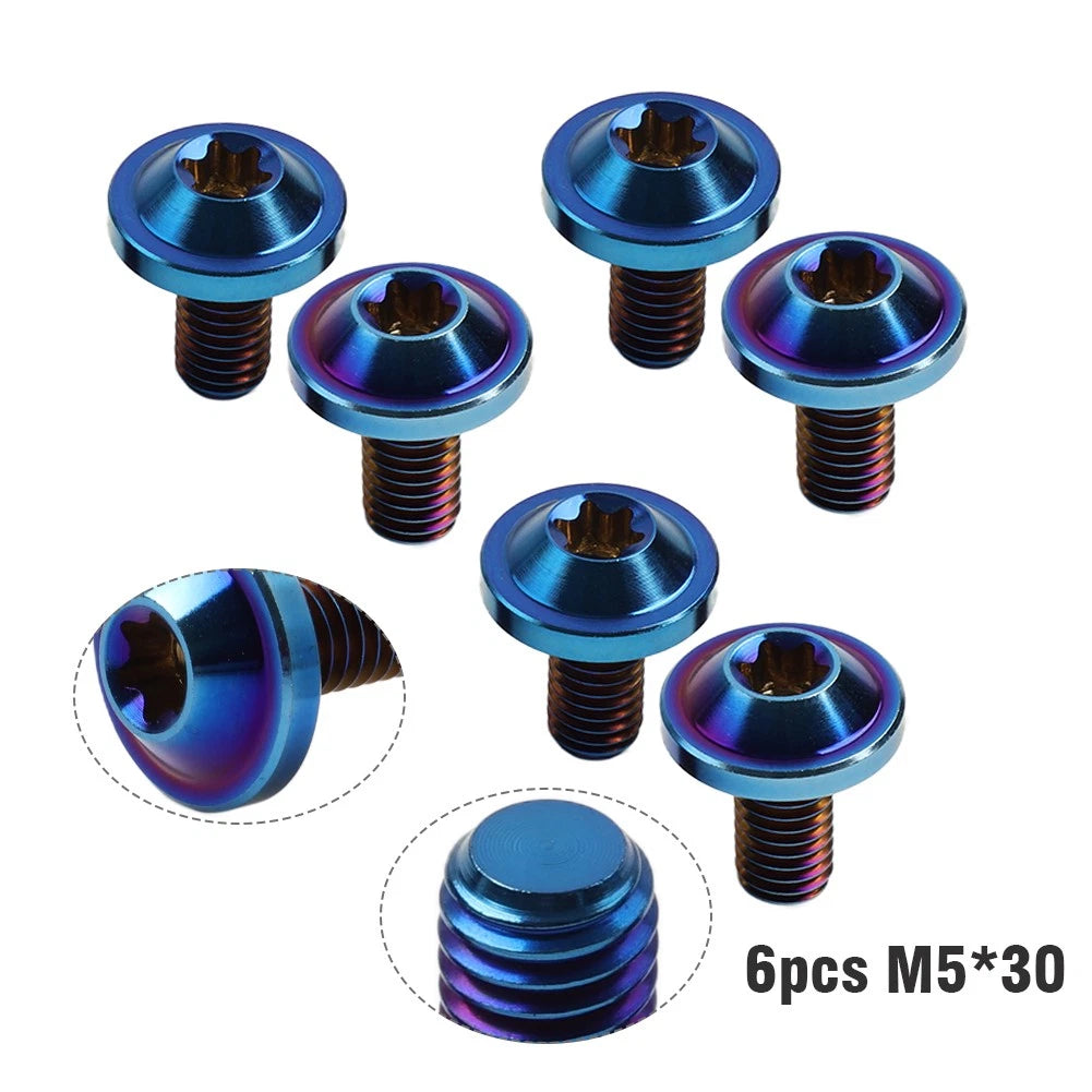 6pcs M5x30mm Titanium Alloy Torx Head Bolts for Motorcycle
