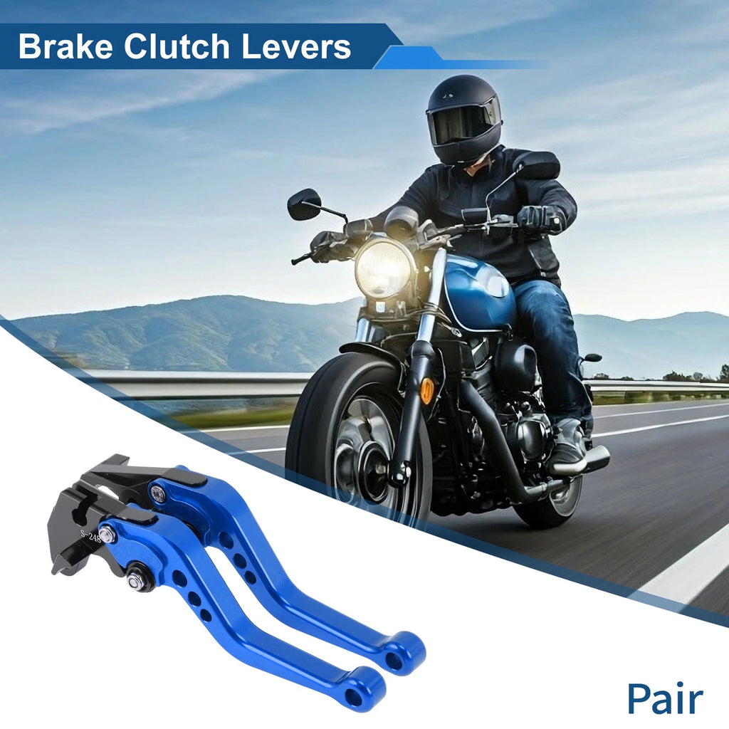 Adjustable Short Brake Clutch Levers for Suzuki GSXR600 (1997–2003) Solid Blue