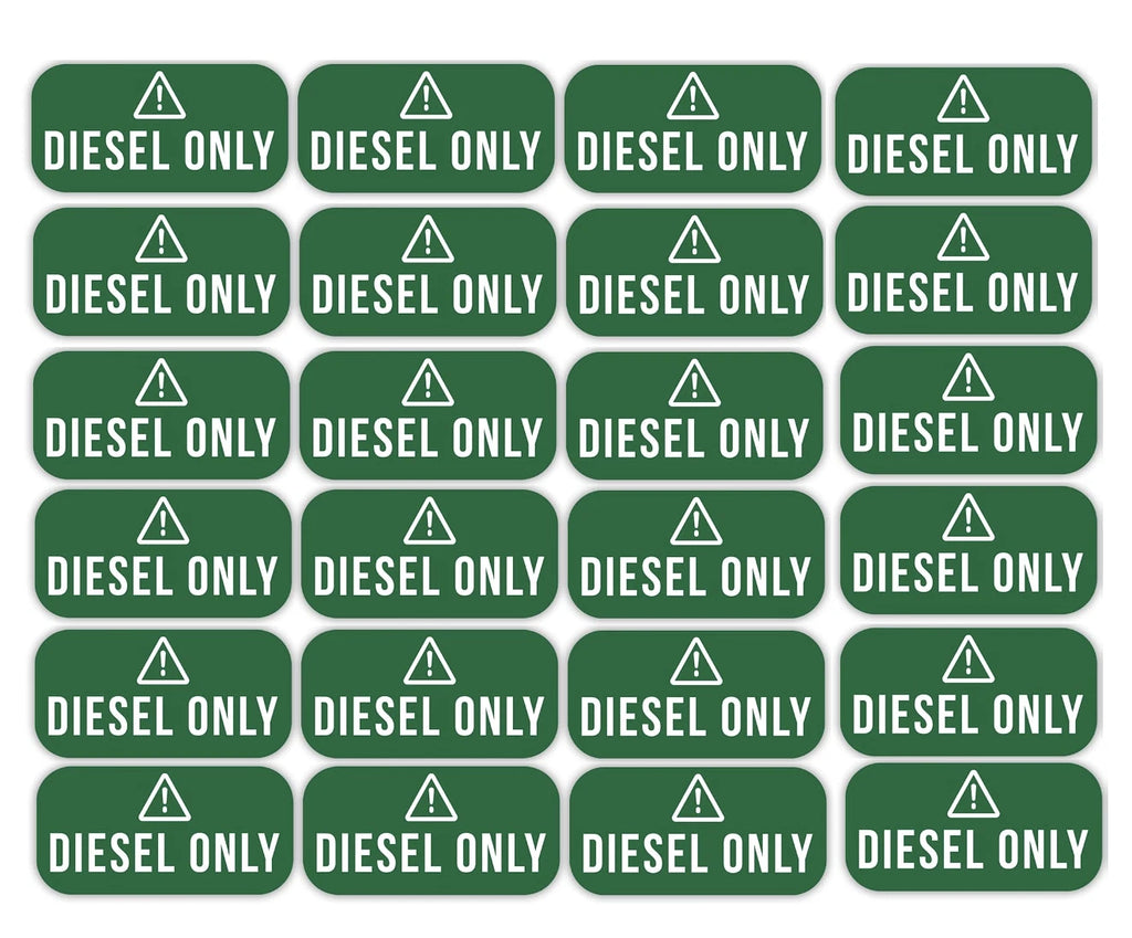 Set of 24 Diesel Only Vinyl Stickers for Trucks