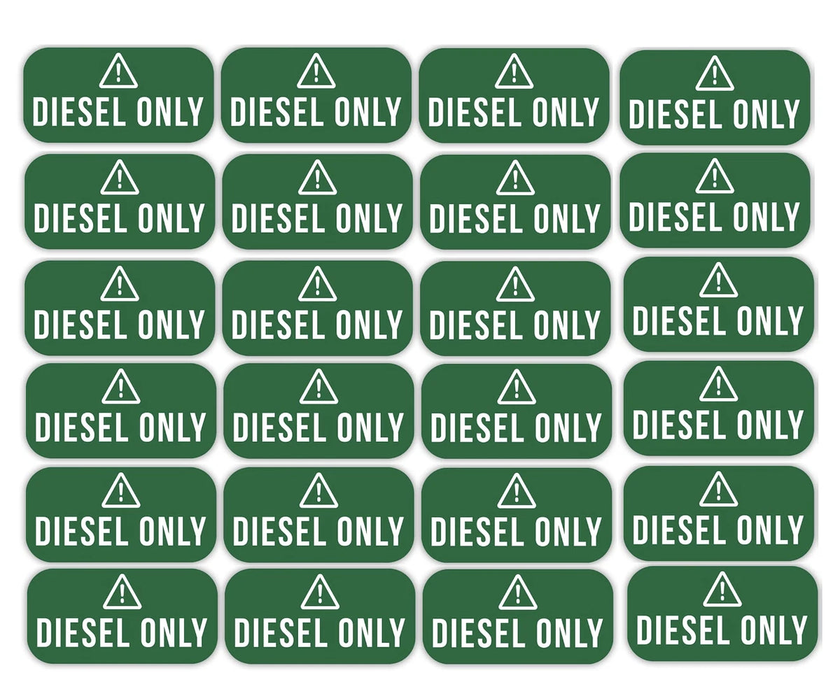 Set of 24 Diesel Only Vinyl Stickers for Trucks