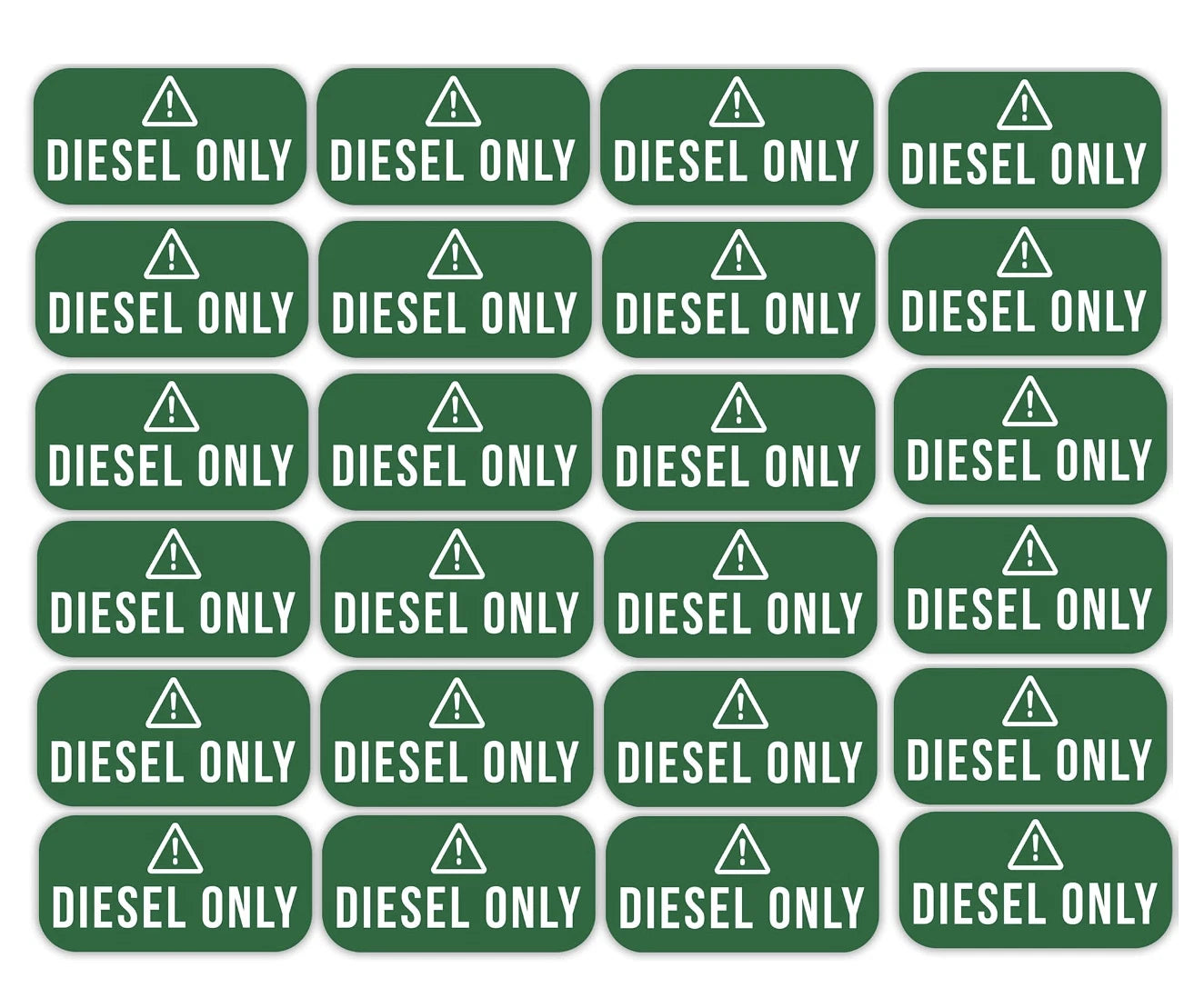 Set of 24 Diesel Only Vinyl Stickers for Trucks