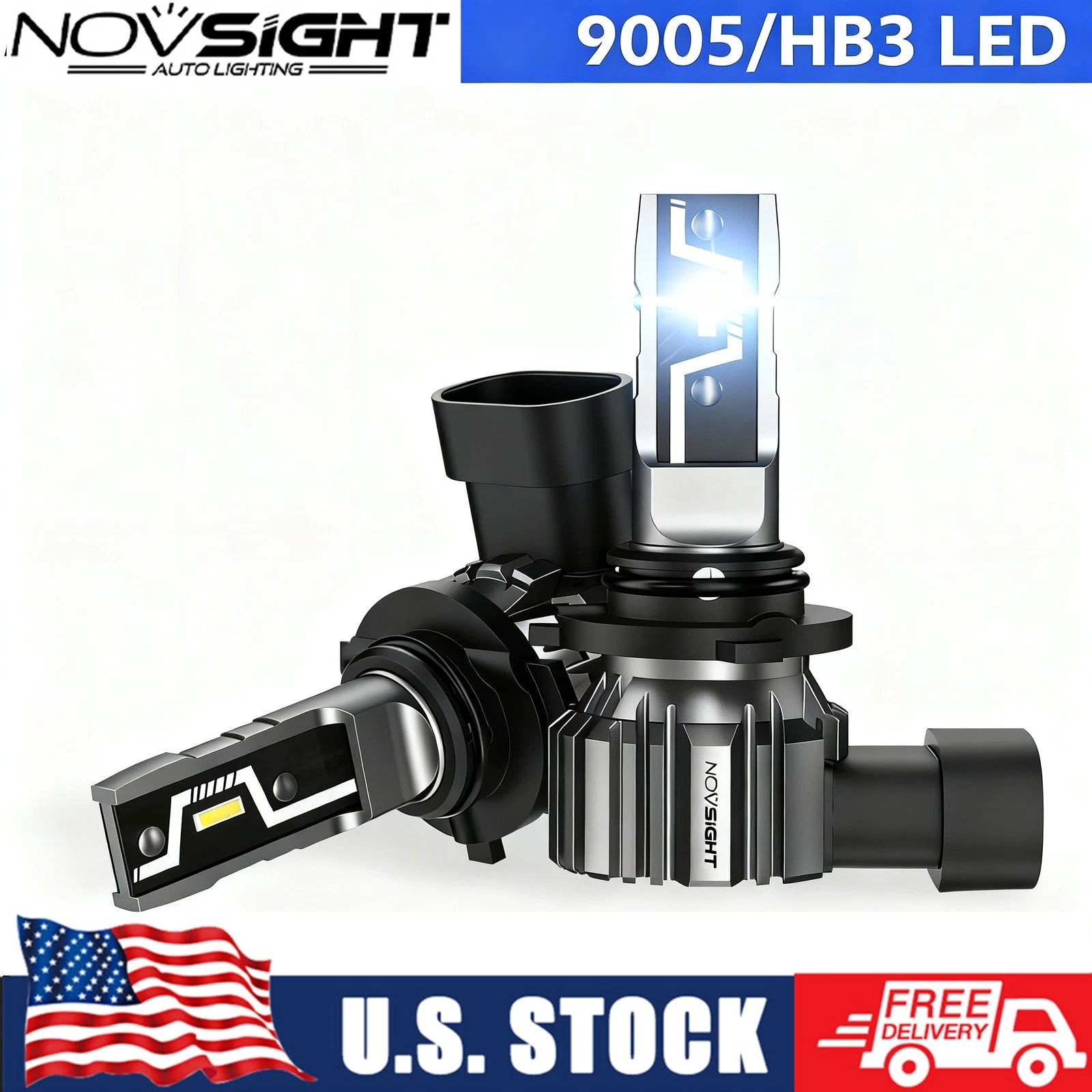 2X 9005 HB3 LED Headlight Bulbs Kit for