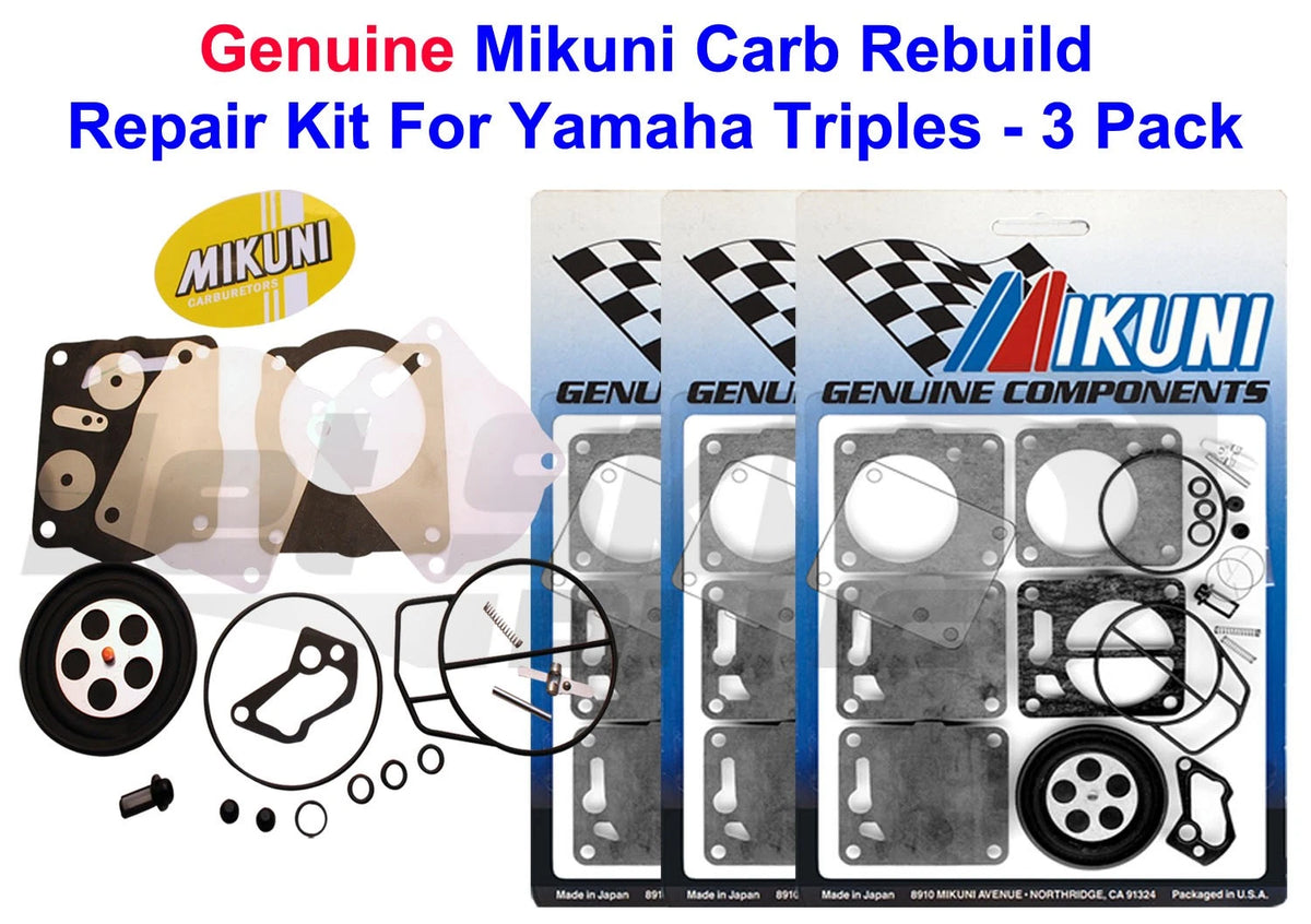 3 Pack Carburetor Rebuild Kit for Yamaha Wave Raider Venture (1996–1999)