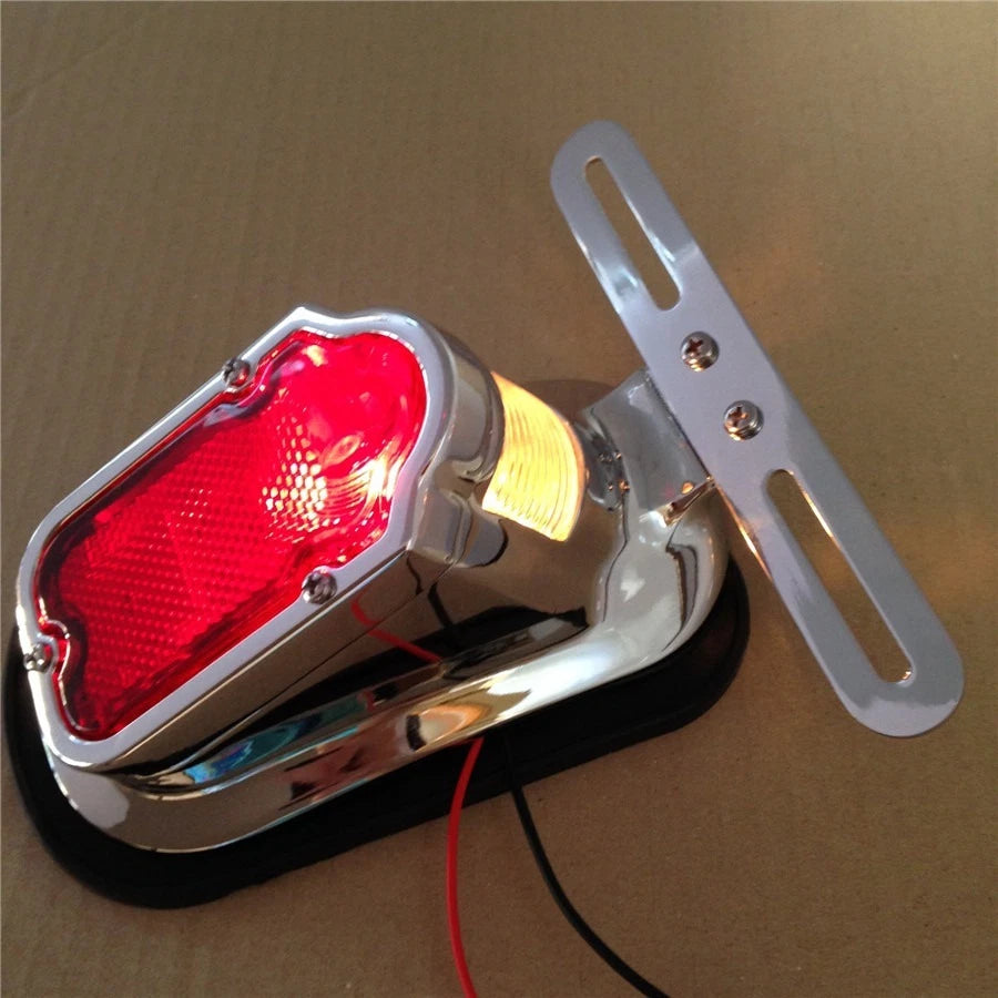 Chrome Metal Brake Tail Light for Harley Motorcycle