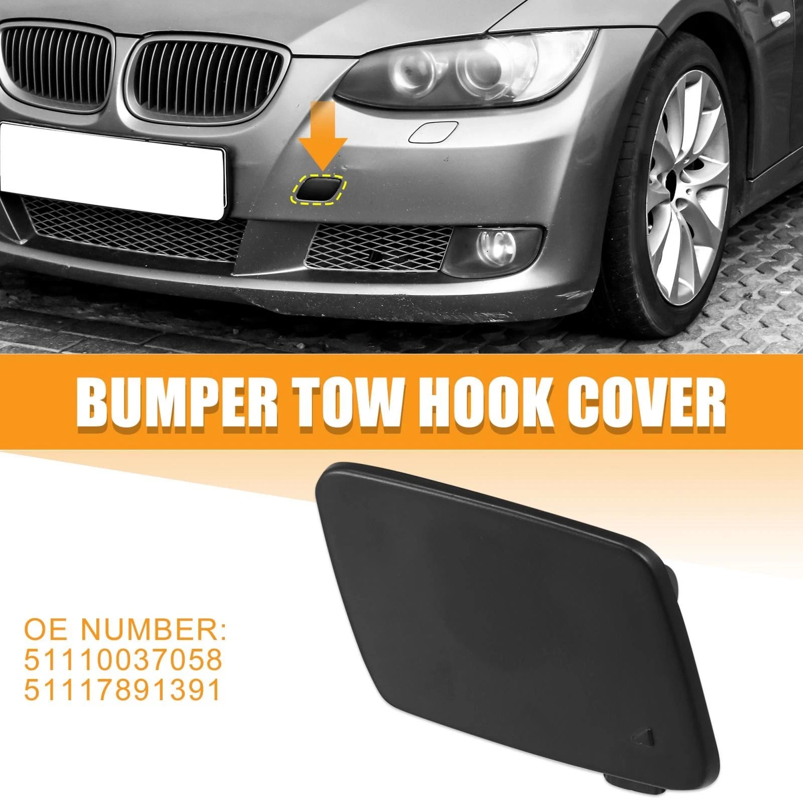 Front Bumper Tow Hook Cover Replacement for BMW 328i Base (2012–2019)