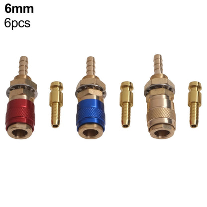 2X High Performance Brass Quick Connectors for 6mm Tubes