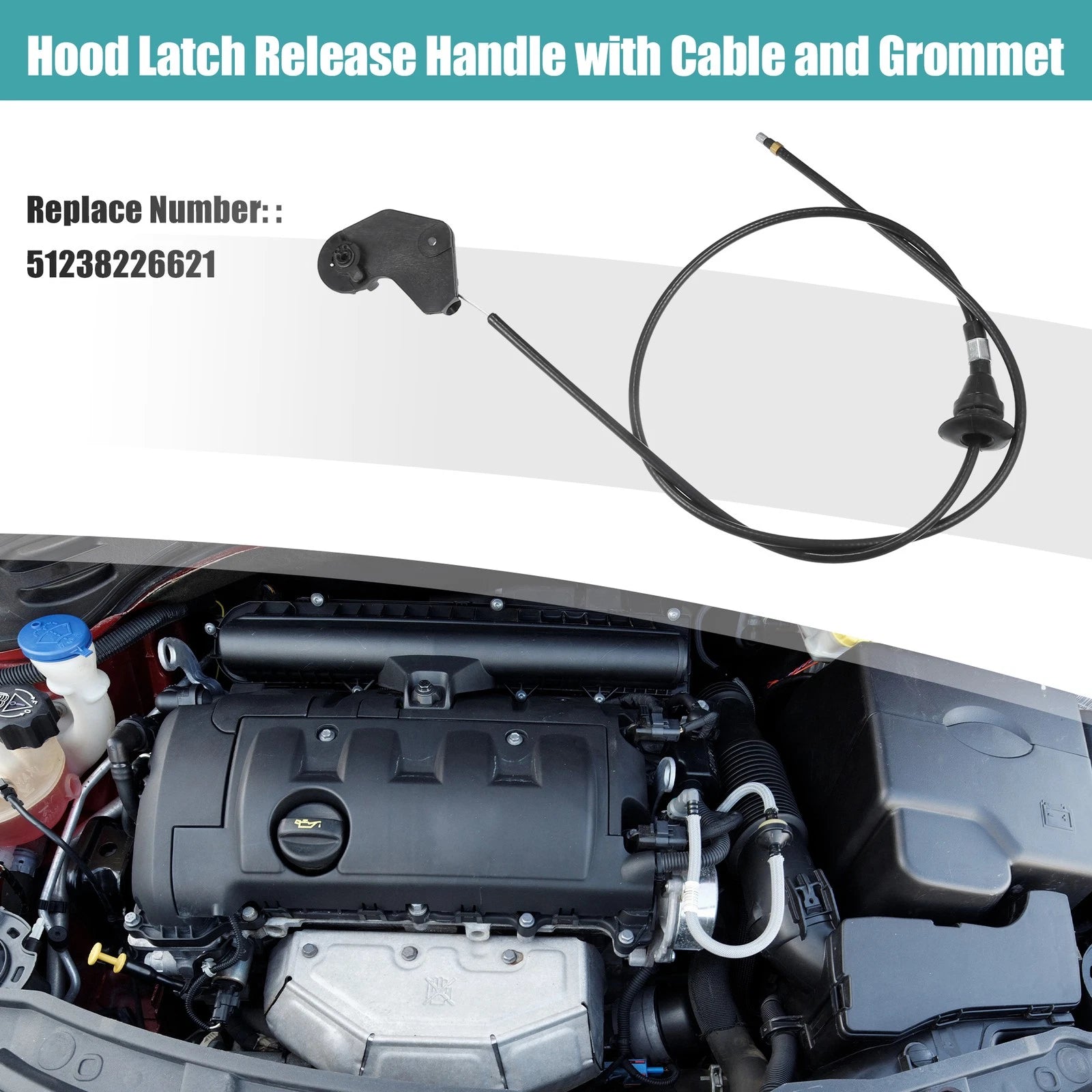 Hood Latch Release Cable Replacement for BMW 540i (1997–2003)