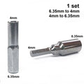 Flexible Magnetic Adapter Socket Set for Screwdriver Drills (4mm to 6.35mm)