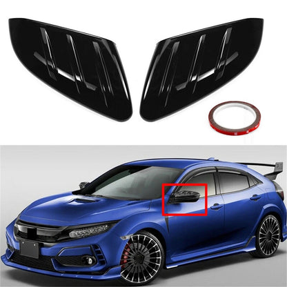 1 Pair Glossy Black Side Wing Mirror Cap Covers for Honda Civic (2016–2020)