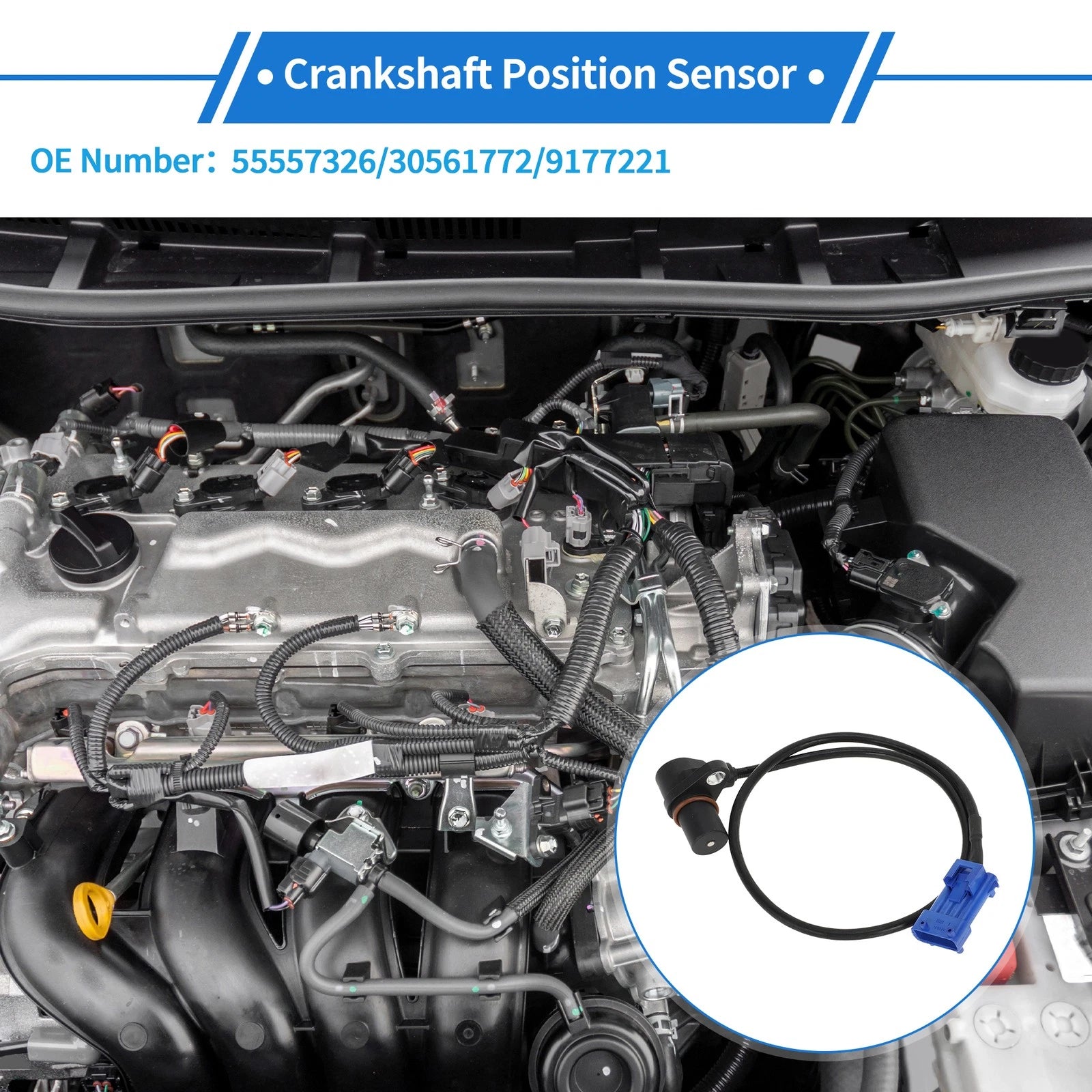 Crankshaft Position Sensor for Saab 9-5 2.0t (2000–2009) No. 55557326