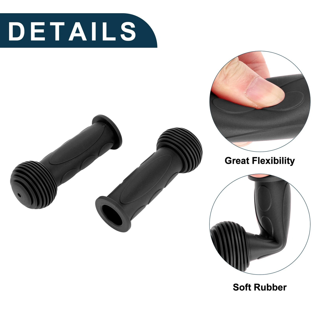 Child Bike Handlebar Grip Covers 110mm Soft MTB End Grips Pair Black (1 Pair)