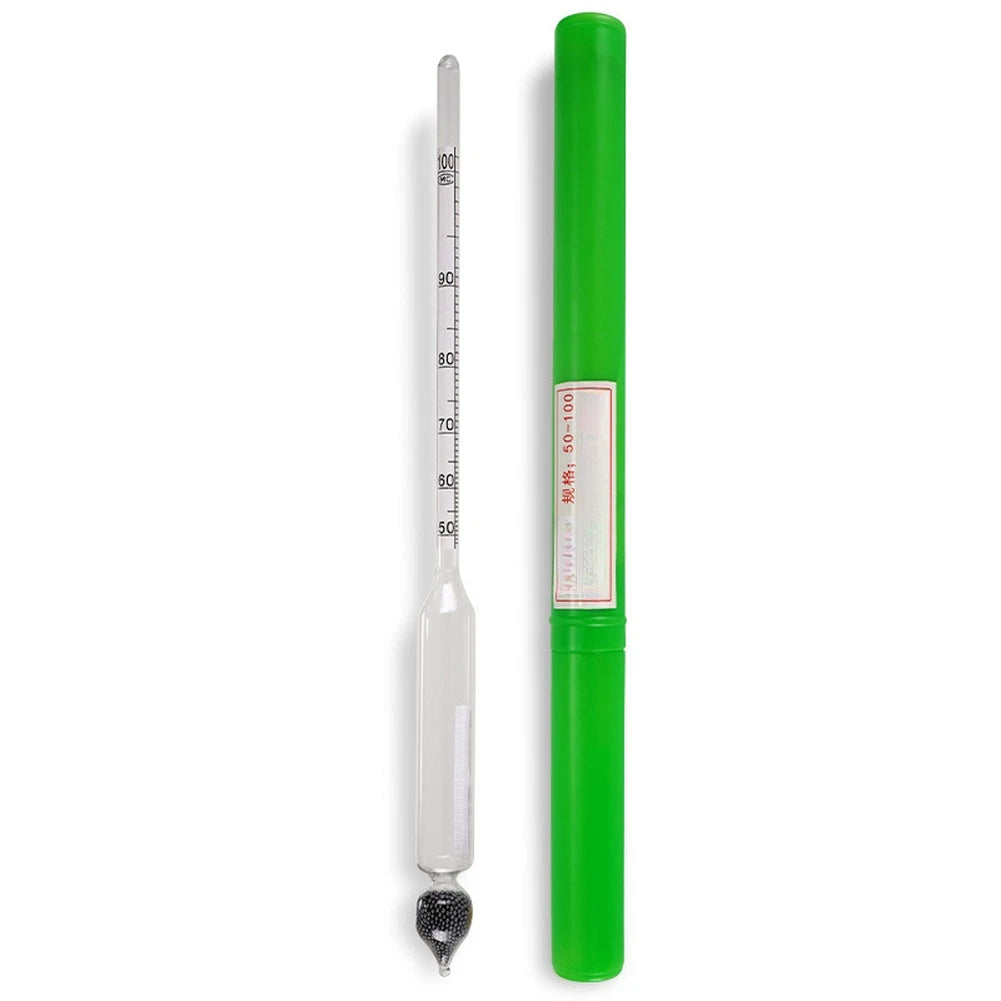 Degree Tester Hydrometer for Liquids 0-100 Scale Safe Transparent Glass