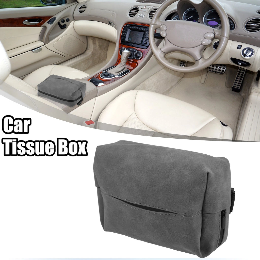 Center Armrest Tissue Box for Universal Car Back Seat (Gray)
