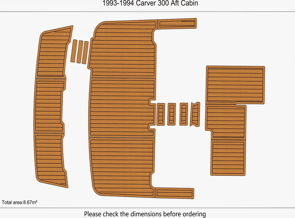 EVA Pads for Carver 300 Aft Cabin (1993) - Faux Flooring Mat