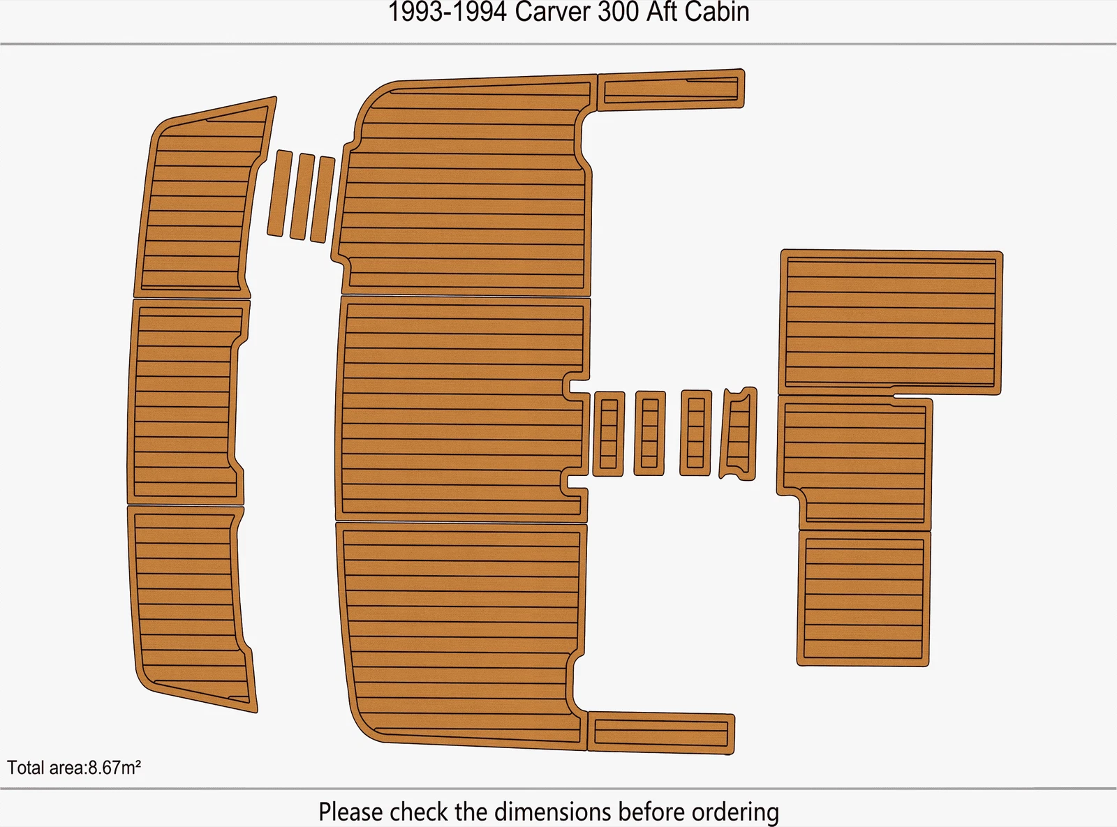 EVA Pads for Carver 300 Aft Cabin (1993) - Faux Flooring Mat