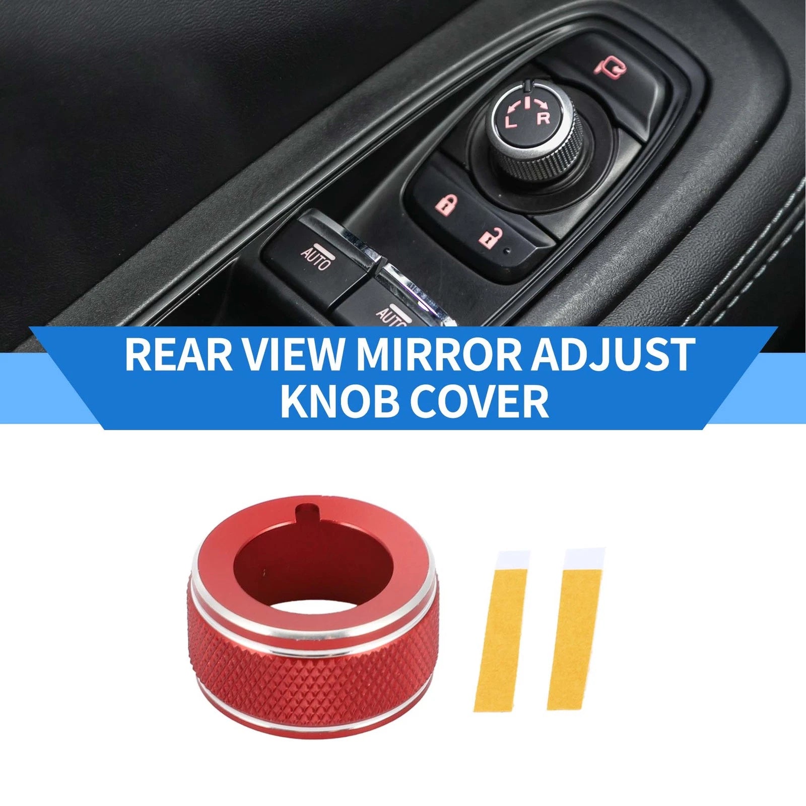 Rear View Mirror Adjust Switch Knob Cover for Subaru Forester (2019–2024) Red