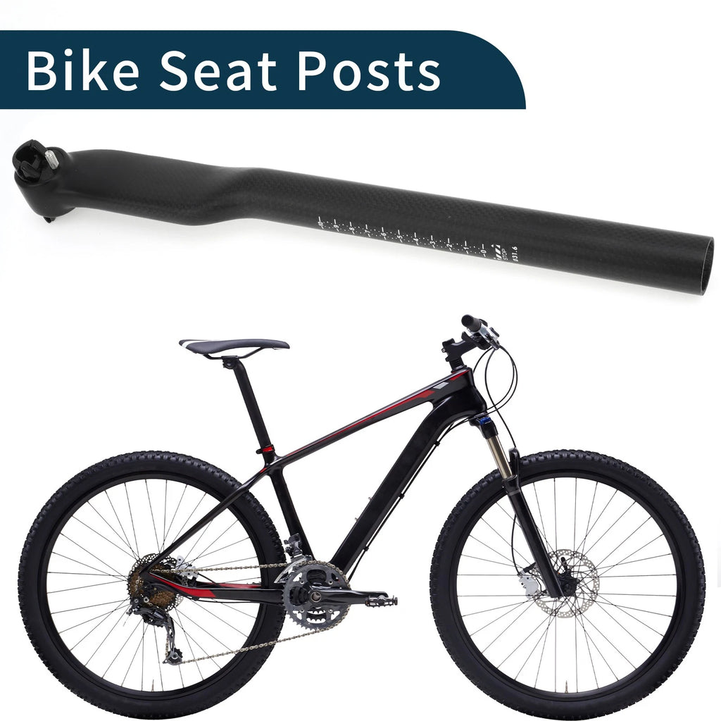 Bike Seat Post 31.6mm Adjustable Height Saddle Post for 3K Matte Black