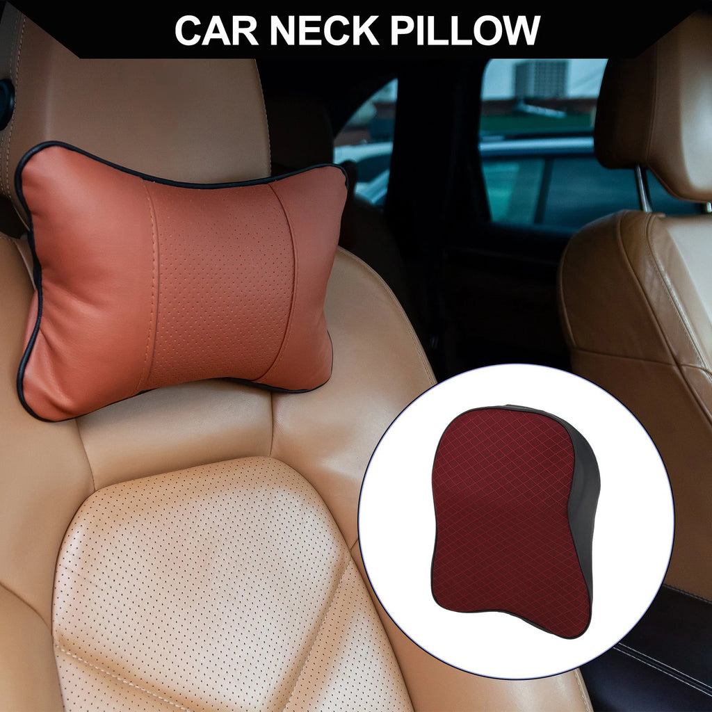 Car Seat Headrest Pillow for Neck Support (Black Red)