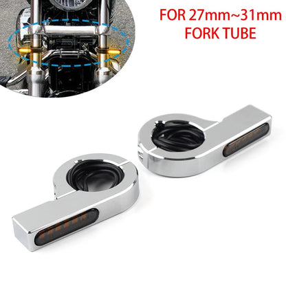 LED Fork Turn Signal Light Indicator for Harley Touring Dyna