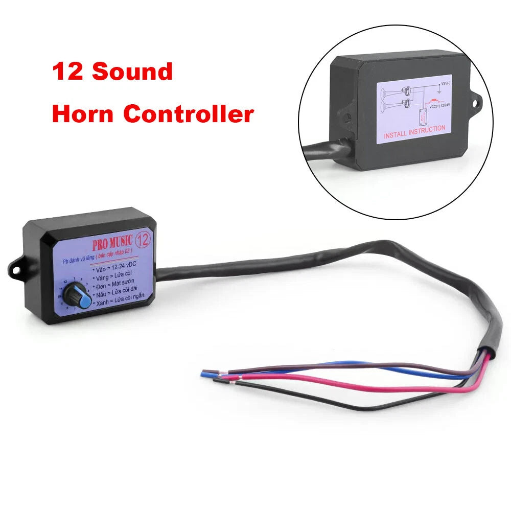 12V-24V 12 Sound Musical Horn Controller for Motorcycle Car Truck Boat