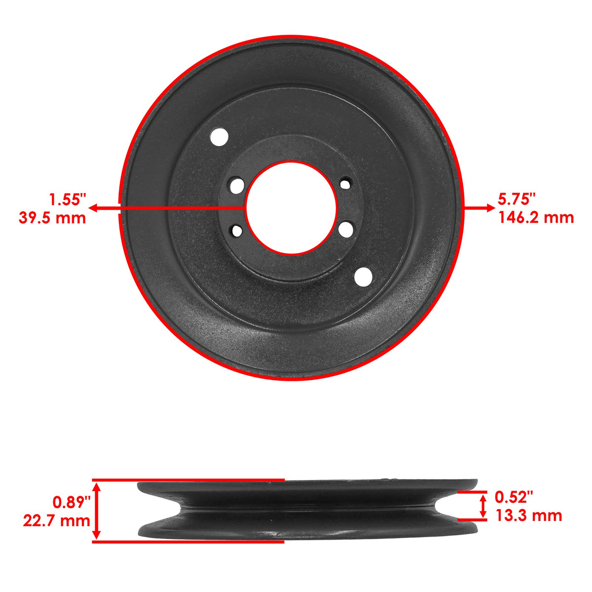 Deck Spindle Pulley with Split Tapered Kit for Wright WS Stand Stander (2002–2009)