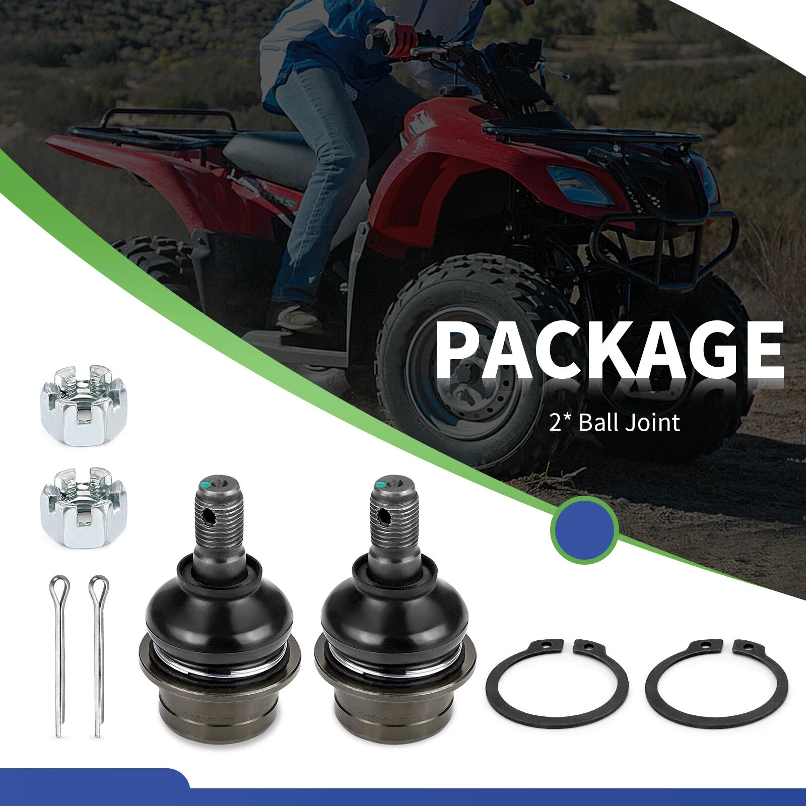 2 Upper Ball Joints for Suzuki Quadsport 400 LT-Z400 (2005–2014)