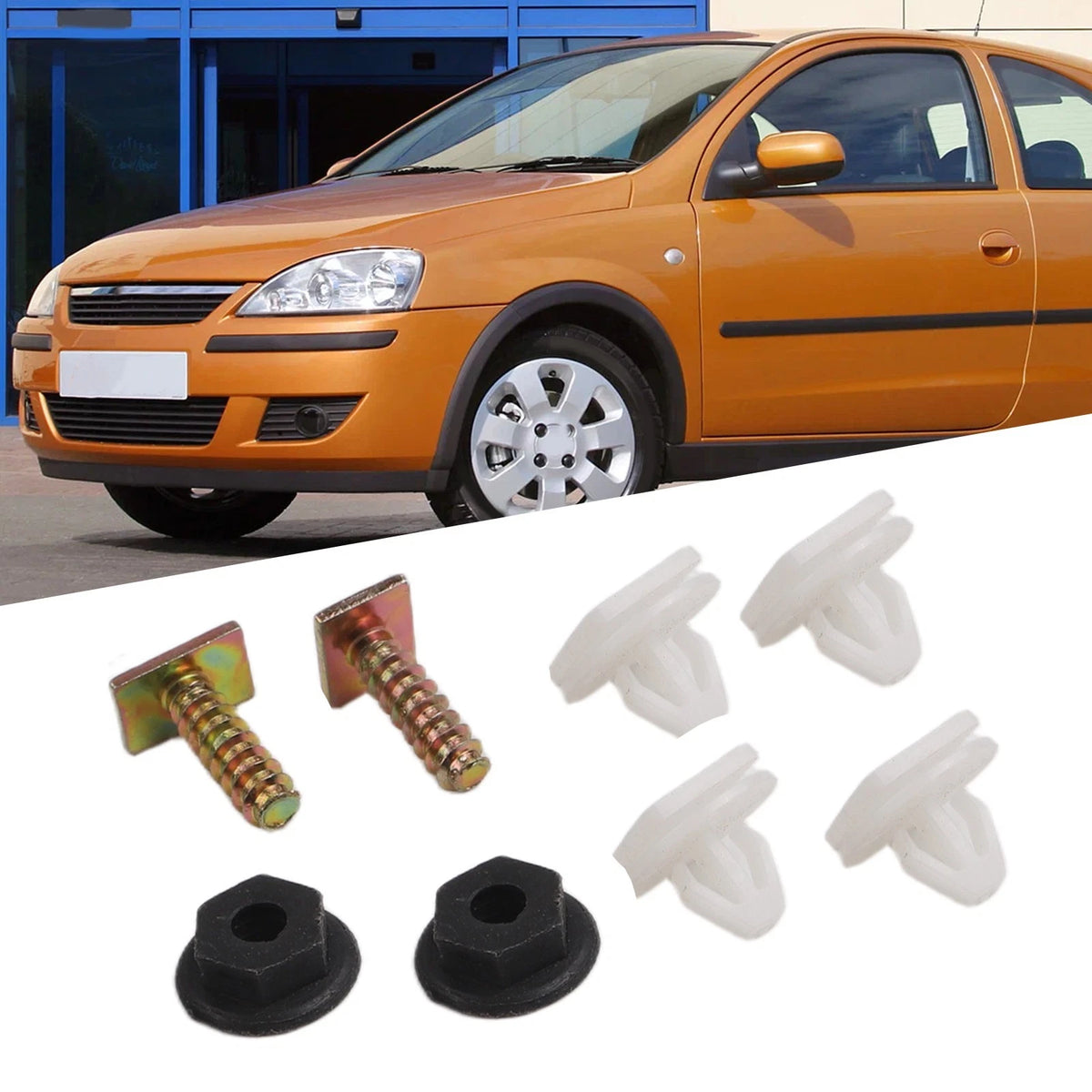 Front Trim Fastener Clips Metal Screw Wheel White 4Plastic White Clips