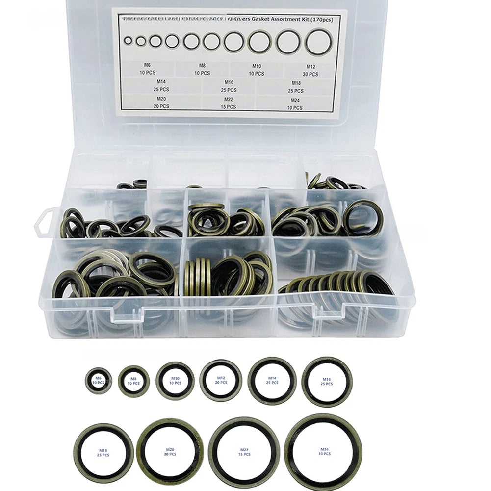 Oil Seal Washers Kit for Automotive Sealing (Clear Nitrile Rubber)